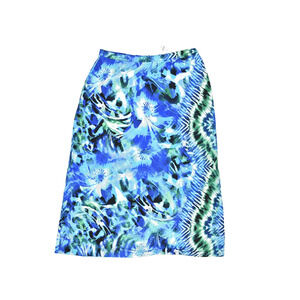 NEW Chico's Women's Blue Abstract Floral Pull-On Skort Skirt Size 3 NWT